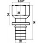 Переходник Stout SFA 0019 20xG 3/4, аксиальный, с накидной гайкой