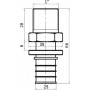 Переходник Stout SFA 0001 25xR 1, аксиальный, с наружной резьбой