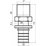 Переходник Stout SFA 0001 32xR 1, аксиальный, с наружной резьбой