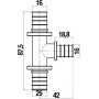 Тройник Stout SFA 0014 25x16x16 аксиальный