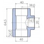 Тройник Ekoplastik 40x20x40 переходной